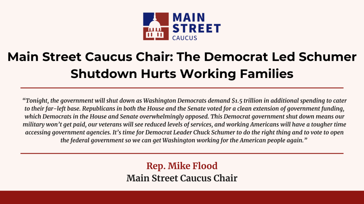 Main Street Caucus Shutdown Statement