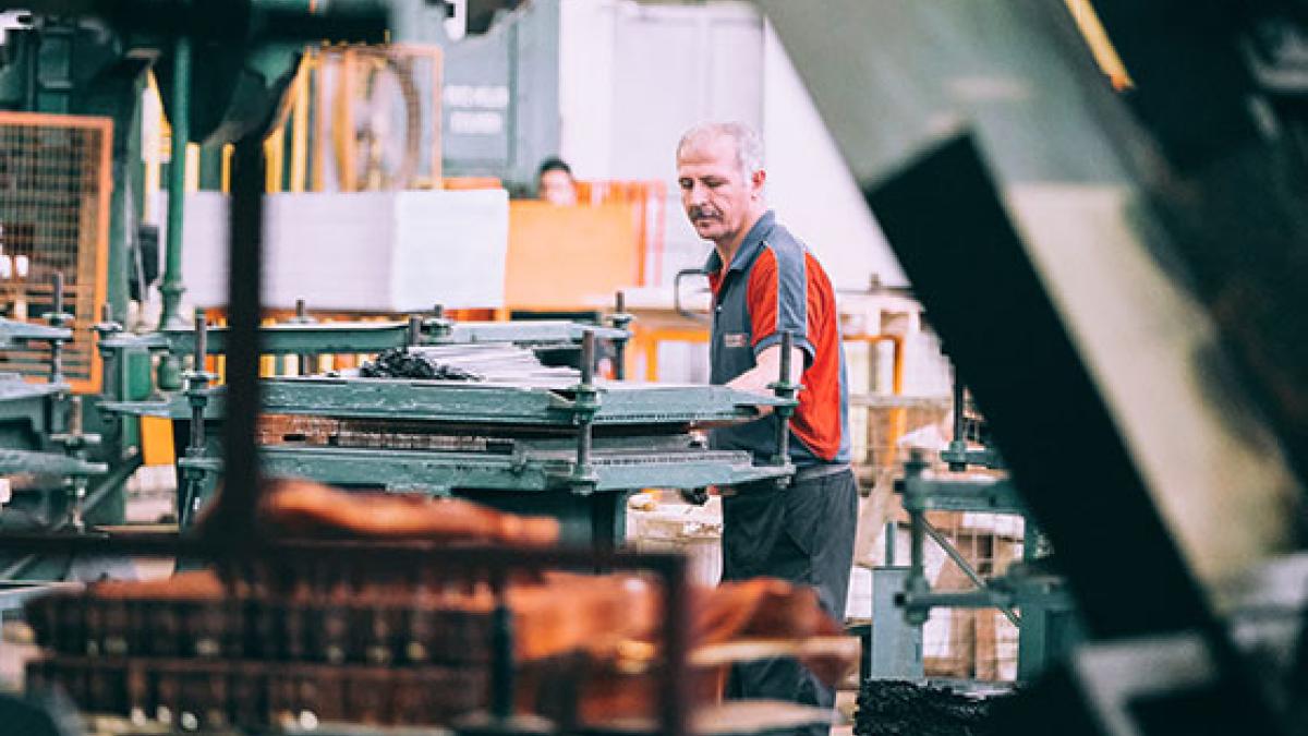 Worker in factory