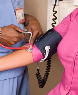 Nurse with patient